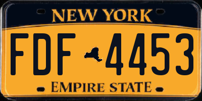 NY license plate FDF4453