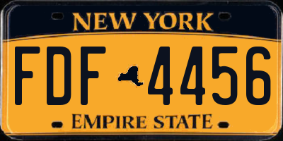 NY license plate FDF4456