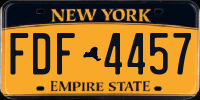 NY license plate FDF4457
