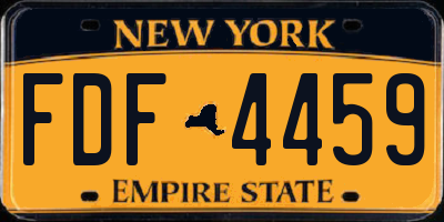 NY license plate FDF4459