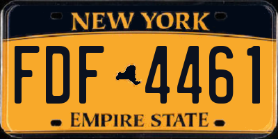 NY license plate FDF4461