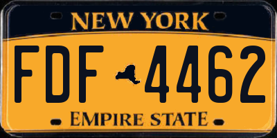 NY license plate FDF4462