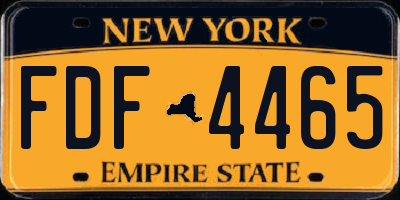 NY license plate FDF4465