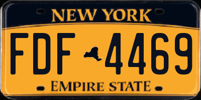 NY license plate FDF4469