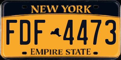 NY license plate FDF4473
