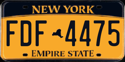 NY license plate FDF4475