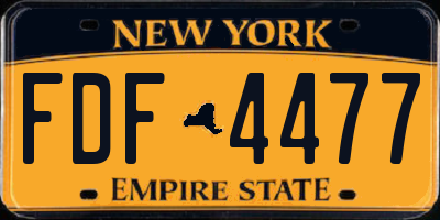 NY license plate FDF4477
