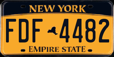 NY license plate FDF4482