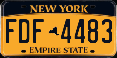 NY license plate FDF4483