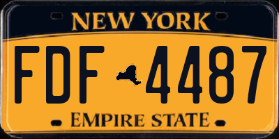 NY license plate FDF4487