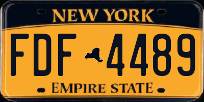 NY license plate FDF4489
