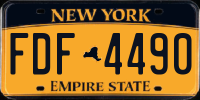 NY license plate FDF4490