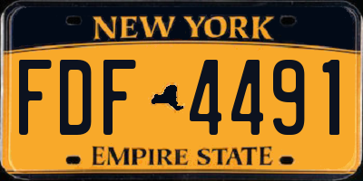 NY license plate FDF4491