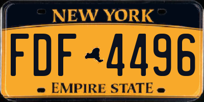NY license plate FDF4496