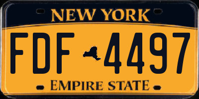 NY license plate FDF4497