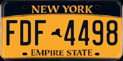 NY license plate FDF4498