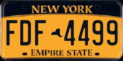NY license plate FDF4499