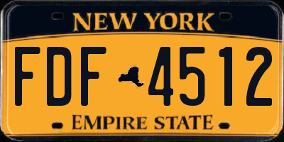 NY license plate FDF4512