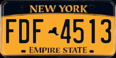 NY license plate FDF4513