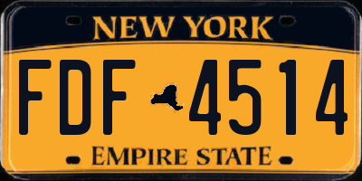 NY license plate FDF4514