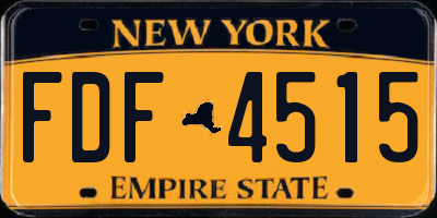 NY license plate FDF4515