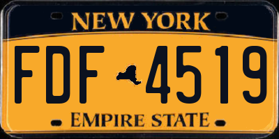 NY license plate FDF4519