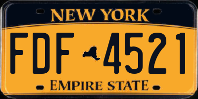 NY license plate FDF4521