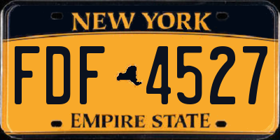 NY license plate FDF4527