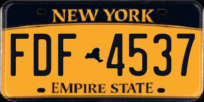 NY license plate FDF4537