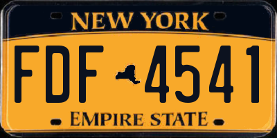 NY license plate FDF4541