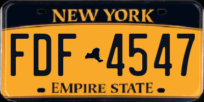 NY license plate FDF4547