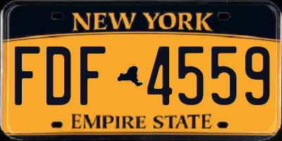 NY license plate FDF4559