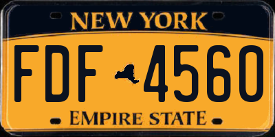 NY license plate FDF4560
