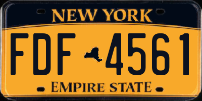 NY license plate FDF4561