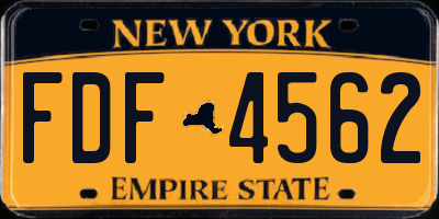 NY license plate FDF4562