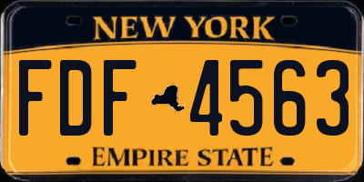 NY license plate FDF4563
