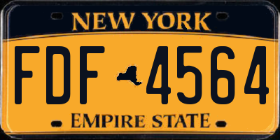 NY license plate FDF4564