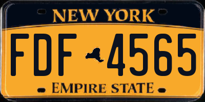 NY license plate FDF4565