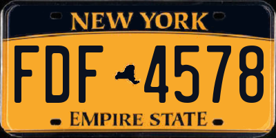 NY license plate FDF4578