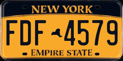 NY license plate FDF4579