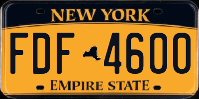 NY license plate FDF4600
