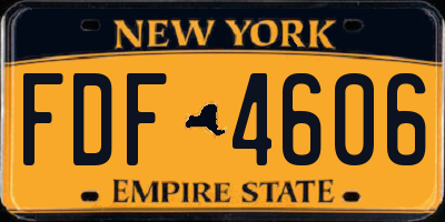 NY license plate FDF4606