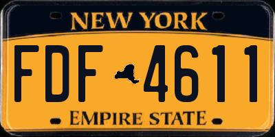 NY license plate FDF4611
