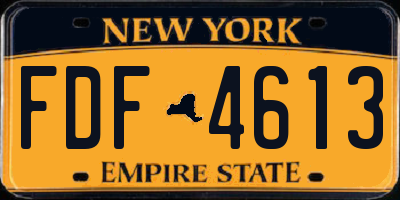 NY license plate FDF4613