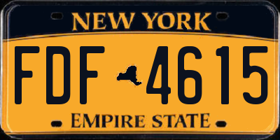 NY license plate FDF4615
