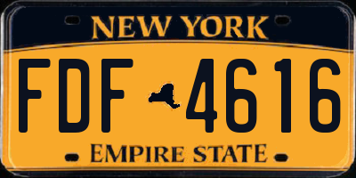 NY license plate FDF4616
