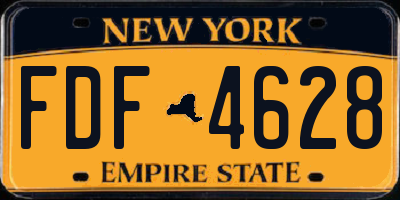 NY license plate FDF4628