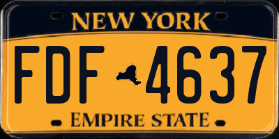NY license plate FDF4637