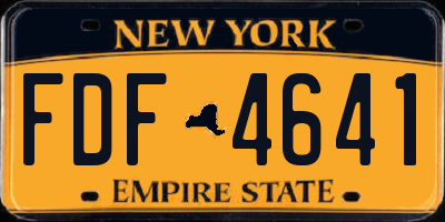 NY license plate FDF4641