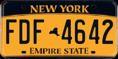 NY license plate FDF4642